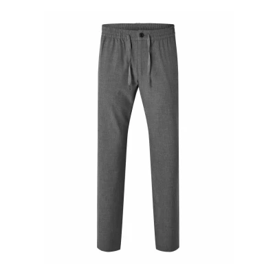 Abbildung von Selected Homme Slhstraight Robert String Pants FLEX Stoffhose, Herren, Größe: Small, Grey melange