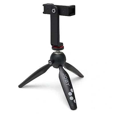 Abbildung von JOBY HandyPod 2 Kit, Tischstativ mit GripTight 360 Telefonhalterung und Pin Joint Halterung, Telefonstativ für Smartphones, Actionkameras Spiegellose Kameras bis zu 1.0Kg, Schwarz