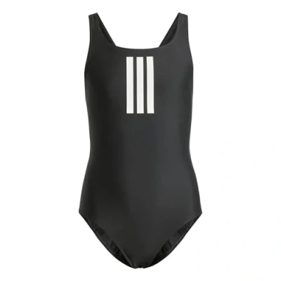 Abbildung von adidas Mädchen 3 Stripes Swimsuit Kids, Black/White, 14 15 Years