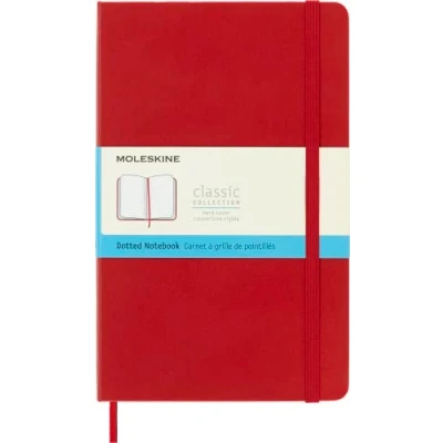 Abbildung von Moleskine Klassisches Notizbuch mit Punktraster Hardcover Elastischem Verschlussband Farbe Scharlachrot Größe A5 13 x 21 cm 208 Seiten
