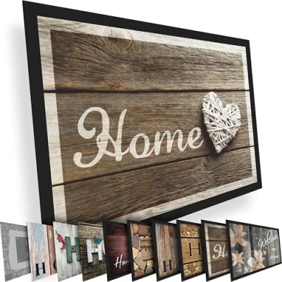 Abbildung von Valia Home Fußmatte Schmutzfangmatte Türmatte für Innen und Aussen Fussmatte Sauberlaufmatte rutschfest Fußabtreter Haustür Welcome Design 60 x 80 cm