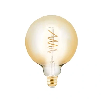 Abbildung von EGLO E27 Lampe dimmbar, Spiral LED Retro Glühbirne Globe, Vintage Deko Leuchtmittel amber, 4 Watt (entspricht 25 Watt), 245 Lumen, warmweiß, 2200k, Edison Birne G125, Ø 12,5 cm