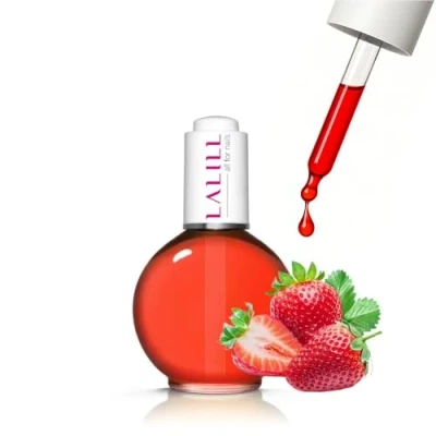 Abbildung von LALILL Nail Cuticle Oil 75ml Erdbeere Nagelpflegeöl Nagelöl Pflege für Nägel Nagelhaut SPA Maniküre Naildesign Hände Vegan Mit Pipette