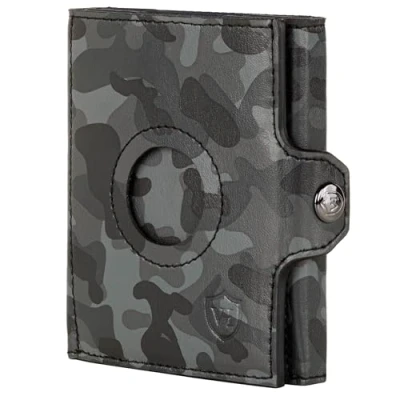Abbildung von VON HEESEN Airtag Slim Wallet mit RFID Schutz Portmonee Herren klein aus echtem Leder Mini Geldbörse Kreditkartenetui Kartenetui Portemonnaie Geldbeutel (Camouflage)