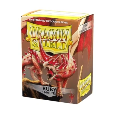 Abbildung von Dragon Shield ART11037 Matte Standard Size Sleeves 100pk Ruby, Multicoloured