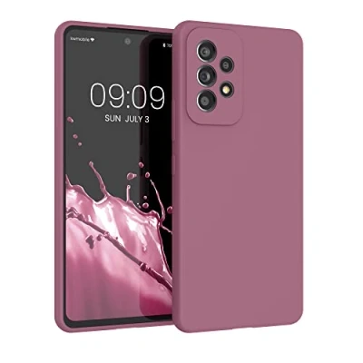 Abbildung von kwmobile Hülle kompatibel mit Samsung Galaxy A53 5G Silikon Handy Case Handyhülle weiche Oberfläche kabelloses Laden Dark Rose
