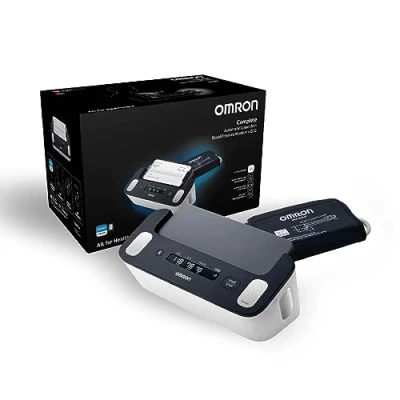 Abbildung von OMRON Complete smartes Oberarm Blutdruckmessgerät mit EKG Funktion zur Blutdruckmessung und AFib (Vorhofflimmern) Screening zu Hause 22 42cm klinisch validiert Smartphone App