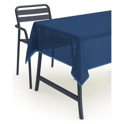 Abbildung von texpot Tischdecke 160 x 220 cm oval blau Gartendecke mit Saum abwaschbar Gartentischdecke Balkon Terrasse wetterfest