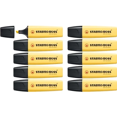 Abbildung von Textmarker STABILO BOSS ORIGINAL Pastel 10er Pack pudriges Gelb