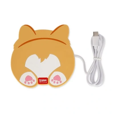 Abbildung von Legami USB Tassenwärmer, Hält Getränke warm, Ideal für Tassen und Gläser mit flachem Boden, 10 x cm, Eingang, Thema Corgi