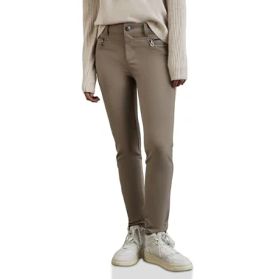 Abbildung von STREET ONE Damen A377991 Hose Mit Zipper Details, Ashen Maple Beige, 34W / 30L EU