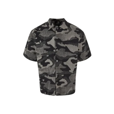 Abbildung von Urban Classics Laser BOXY Hemd, Herren, Größe: 3XL, Blacklasercamo