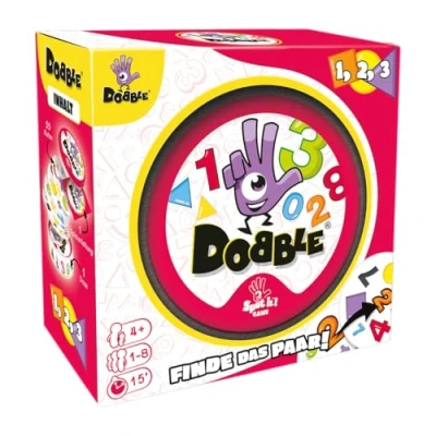 Abbildung von Zygomatic, Dobble 1,2,3, Eco Sleeves, Kinderspiel, Kartenspiel, 1 5 Spieler, Ab 3+ Jahren, 10 Minuten, Deutsch