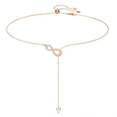 Abbildung von Swarovski Hyperbola Y Halskette, Unendlichkeit, Weiß, Roségold Legierungsschicht