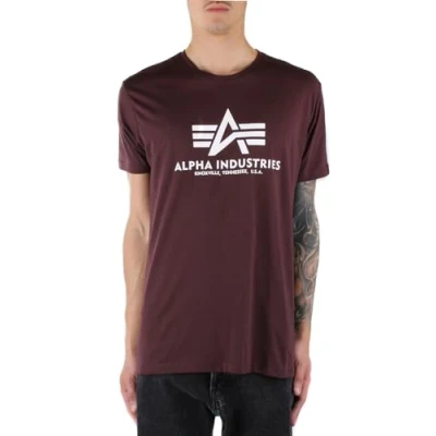 Abbildung von Alpha Industries Print Tshirt print, Herren, Größe: Small, Deep maroon