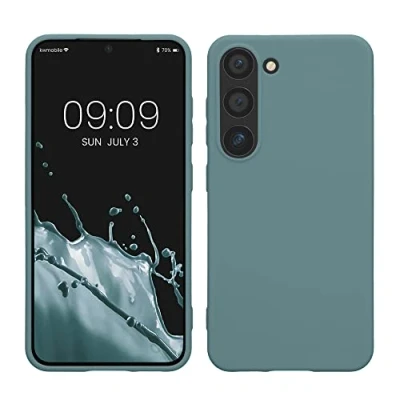 Abbildung von kwmobile Hülle kompatibel mit Samsung Galaxy S23 TPU Silikon Handyhülle Case stoßabsorbierend flexibel Kabelloses Laden Arctic Night