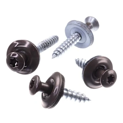 Abbildung von SECCARO Spenglerschraube 4,5 x 35 mm, RAL 8014 sepiabraun, Edelstahl A2, EPDM Dichtscheibe 15 TX/Innensechsrund, 100 Stück