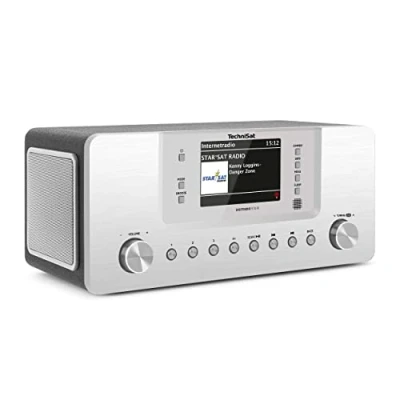 Abbildung von TechniSat DIGITRADIO 574 IR Stereo Internetradio (DAB+, FM, WLAN, Bluetooth Audiostreaming, 4 Zoll Farbdisplay, USB, AUX in, Kopfhöreranschluss, Wecker, 10 Watt, App /Fernbedienung) Silber