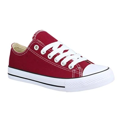 Abbildung von Elara Unisex Sneaker Textil Turnschuh Low top Chunkyrayan B YD3230 Bordorot 42