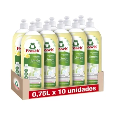 Abbildung von Frosch Handspüler Flüssigkeit, Bio Balsam Zitrone, entfettet und schützt die Haut, dermatologisch getestet Packung mit 10 Stück x 750 ml