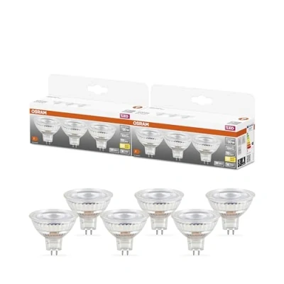 Abbildung von OSRAM LED SPOT MR16 GL 50 Niedervolt Reflektorlampe, Sockel GU5.3, 6,5W, 30lm, 2700K, warmweißes Licht, sehr geringer Energieverbrauch, lange Lebensdauer, keine Aufwärmzeit, 3er Pack