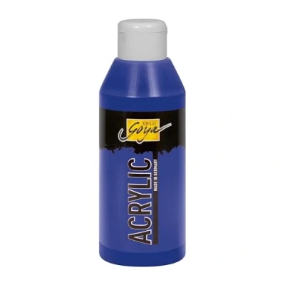 Abbildung von KREUL 84215 Solo Goya Acrylic kobaltblau, 250 ml Flasche, cremige vielseitig einsetzbare Acrylfarbe in Studienqualität, auf Wasserbasis, schnell und matt trocknend, gut deckend, wasserfest