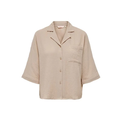 Abbildung von ONLY Onlthyra NOOS Hemdbluse, Damen, Größe: XS, Beige