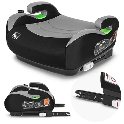 Abbildung von LIONELO LUUK FIX i Size Kindersitzerhöhung mit ISOFIX, von 22 bis 36 kg/ 125 150 cm, Gruppe 2 und 3, Bequeme Armlehne Sitz, Abnehmbarer Bezug