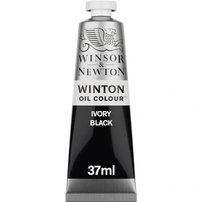 Abbildung von Winsor &amp; Newton 1414331 Winton, feine hochwertige Ölfarbe 37ml Tube mit gleichmäßiger Konsistenz, Lichtbeständig, hohe Deckkraft, Reich an Farbpigmenten Elfenbeinschwarz