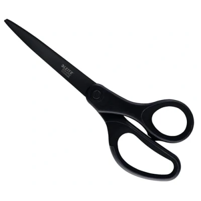 Abbildung von Leitz Schere Titan Anti Haft, Hochwertige Haushaltsschere mit ergonomischem Griff, Klingen aus rostfreiem Stahl, Für zu Hause, Büro und Schule, Länge 20,5 cm, Schwarz, 54206095