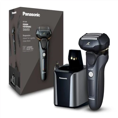 Abbildung von Panasonic Series 800 ES LV97 Nass/Trocken Rasierer, 5 fach Scherkopf mit Linearmotor, inklusiv Reinigungs und Ladestation, schwarz