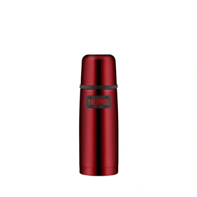 Abbildung von THERMOS LIGHT &amp; COMPACT BEVERAGE BOTTLE 0,35l, cranberry red, Thermosflasche Edelstahl, Isolierflasche rot mit Trinkbecher, 12 h heiß / 24 kalt, spülmaschinenfest, absolut dicht, BPA frei