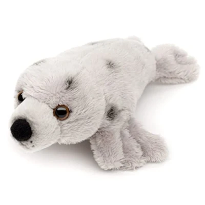 Abbildung von Uni Toys Robbe Plushie (grau gepunktet) 19 cm (Länge) Plüsch Robbe, Seehund Plüschtier, Kuscheltier