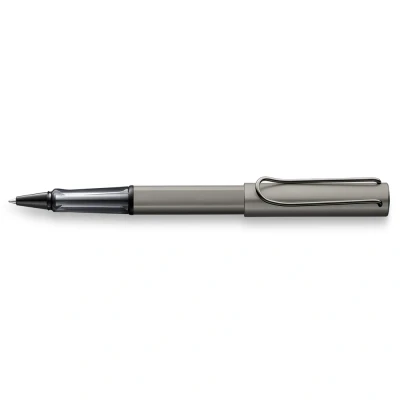 Abbildung von LAMY Lx Tintenroller 357 Rollpen aus Aluminium, edel eloxiert in der Farbe Ruthenium mit transparentem Griffstück u...