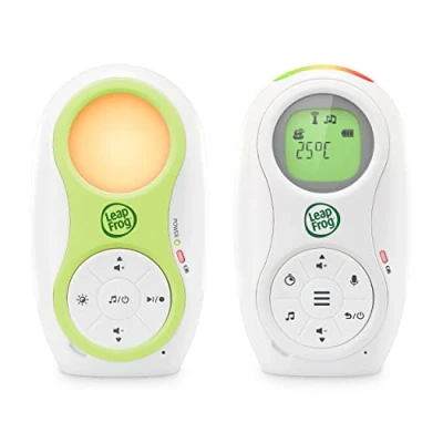 Abbildung von LeapFrog LF80 Babyphone Audio Überwachung, Digitales Babyfon mit Zwei Akkus, große Reichweite ohne Kamera, Temperatursensor, Erinnerungsfunktion, Geräuschanzeiger, Nachtlicht, Stimmaufnahme
