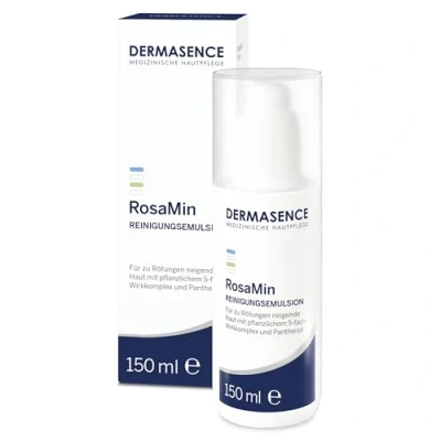 Abbildung von DERMASENCE RosaMin Reinigungsemulsion, 150 ml Milde, nicht irritierende Reinigungsmilch für die empfindliche und reaktive, zu Rosacea neigende Haut beruhigend mit 5 fach Wirkkomplex parfümfrei