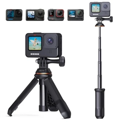 Abbildung von K&amp;F Concept MS10 GoPro stativ, Selfie Stick,Go pro Tripod,33CM Tischstativ, Tragbare SelfieStick Kompatibel mit GoPro, DJI Osmo Action,Insta 360, Pocket 3