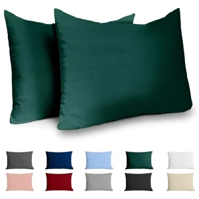 Abbildung von Dreamzie Kissenbezug 40x60 Baumwolle Renforcé (2er Set) Grün Dicht gewebt mit 57 Fäden/cm² 40 x 60 Oeko Tex Zertifiziert