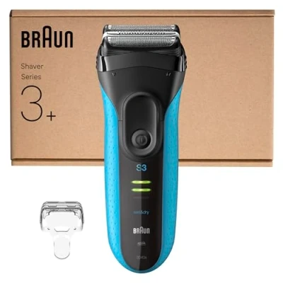 Abbildung von Braun Series 3 ProSkin Elektrorasierer Herren mit Präzisionstrimmer, Wiederaufladbarer und Kabelloser Rasierapparat, Bartrasierer, Wet&amp;Dry Rasierer Elektrisch 3040s, Schwarz/Blau