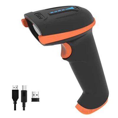 Abbildung von Tera Barcode Scanner 1D 2D QR Wireless Kabellos 2,4 GHz + Wired USB 2,0 Kabelgebunden Handscanner Barcodelesegerät 5 Mil Auflösung 100m Reichweite, Bildschirm Scannen Unterstützt, Upgrade Modell D5100