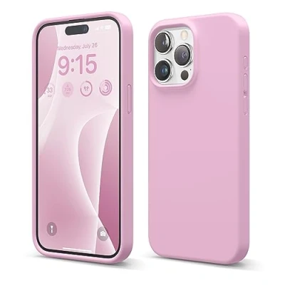 Abbildung von elago Liquid Silikon Hülle kompatibel mit iPhone 15 Pro Max Premium Handyhülle Rundumschutz [4 Schichten Anti Shock Struktur], Weiches Mikrofaserfutter
