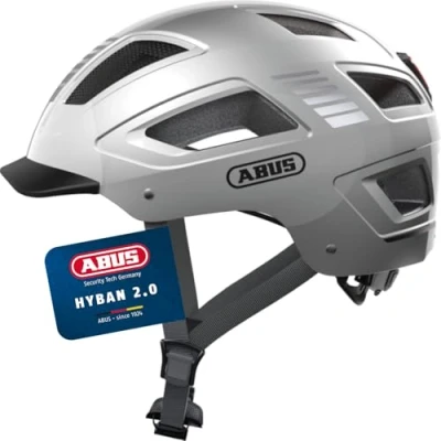Abbildung von ABUS HYBAN 2.0 Fahrradhelm, Silber (Signal Silver), XL (58 63 cm​)