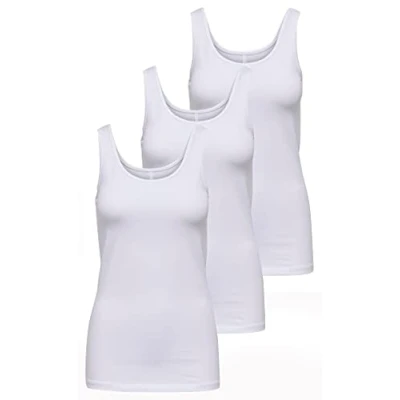 Abbildung von ONLY Damen Onllive Love Tank TOP JRS 3 Pack, White/+ 2 White, S