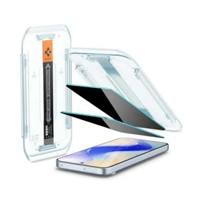 Abbildung von Spigen Glas.tR EZ Fit Sichtschutz Schutzfolie kompatibel mit Google Pixel 9, 9 Pro, 2 Stück, Privacy Schutz, Kratzfest, 9H Härte Folie
