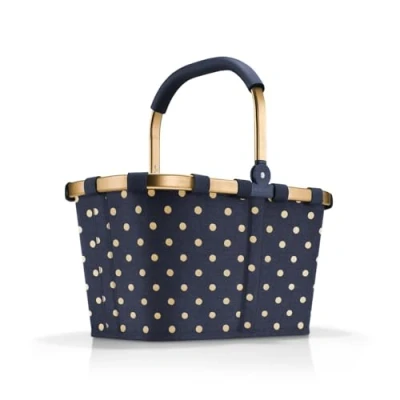Abbildung von reisenthel carrybag frame metallic dots blue Stabiler Einkaufskorb mit viel Stauraum und praktischer Innentasche Elegantes wasserabweisendes Design