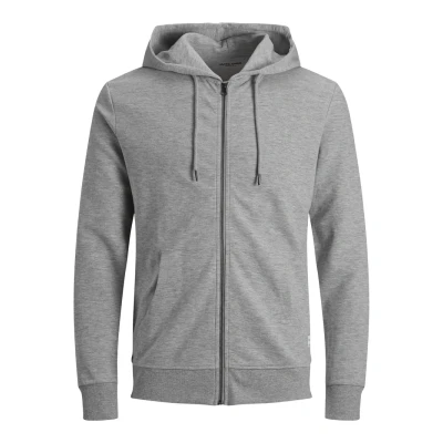 Abbildung von Jack &amp; Jones Jjebasic HOOD Sweatjacke, Herren, Größe: XL, Light grey melange