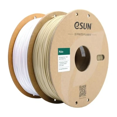 Abbildung von eSUN PLA+ Filament 1.75mm, 3D Drucker PLA Plus, Maßgenauigkeit +/ 0.03mm, 1KG pro Spule, 2 Spulen Druck für Drucker, Knochen Weiß+Kühles Weiß