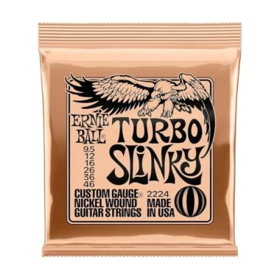 Abbildung von Ernie Ball Turbo Slinky Nickelwound E Gitarrensaiten, Stärke 9.5 46