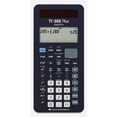Abbildung von TEXAS INSTRUMENTS TI 30X Plus MathPrint Wissenschaftlicher Schulrechner (für SEK I und II, 4 zeilig, Solar Batteriebetrieb) Dunkelblau