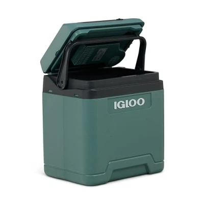 Abbildung von IGLOO IE27 AC/DC elektrische Kühlbox, 27 Liter, Mini Kühlschrank 12/230 V für Auto, Boot und Freizeit, grün